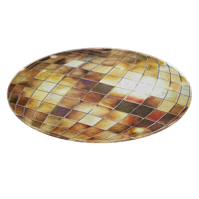 Gold Disco Ball Cutting Board (Corner)