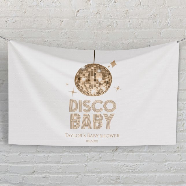 Gold Disco Ball 'Disco Baby' Baby Shower Banner (Creator Uploaded)