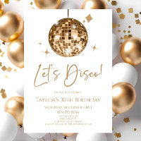 Gold Disco Ball Let's Disco Birthday Party