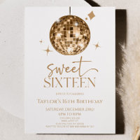Gold Disco Ball Sweet Sixteen 16th Birthday Party
