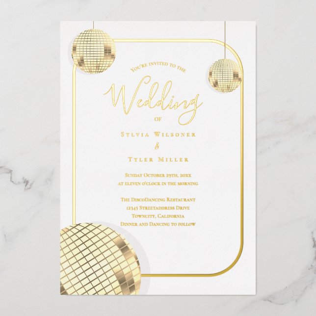 Gold Disco Ball Wedding (Front)