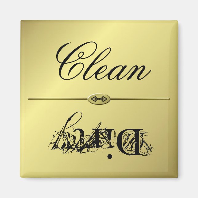 gold dishwasher magnet (Front)