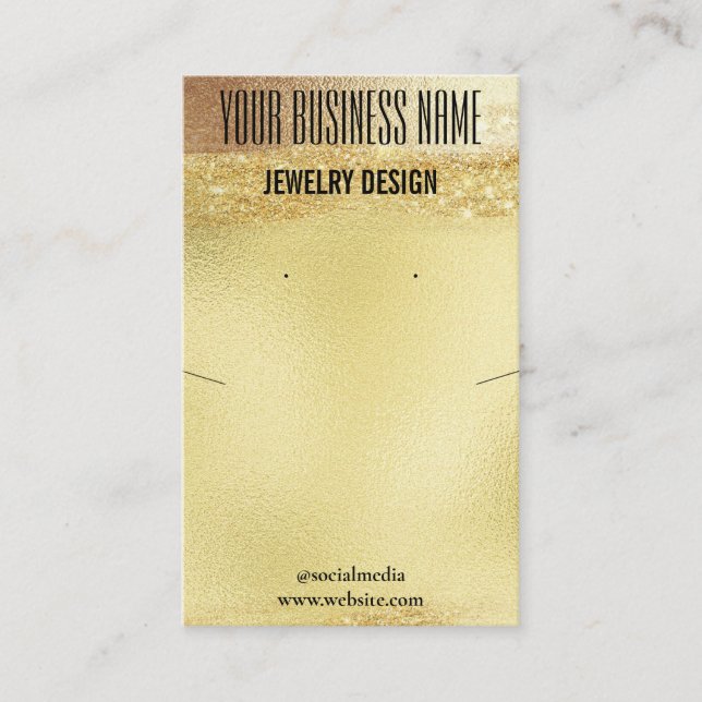Gold DIY Necklace Earring Display Holder Business Card (Front)