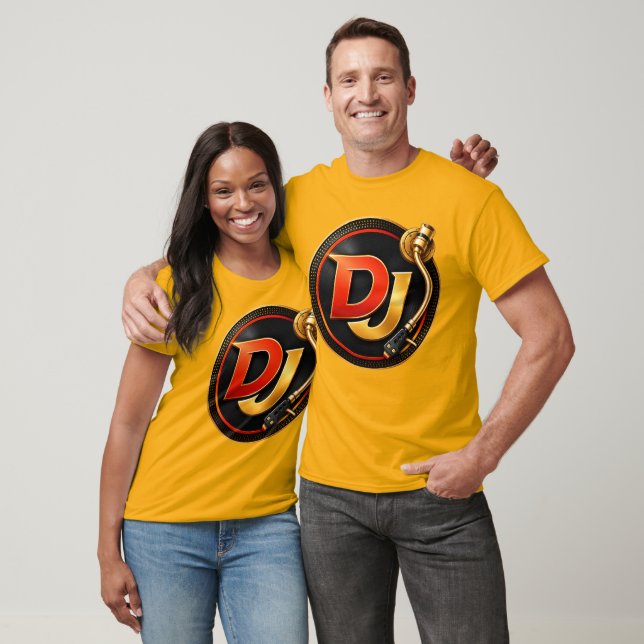 Gold DJ Turntable Logo T-Shirt (Unisex)