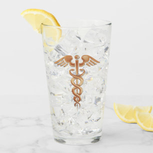 Gold Doctor or Nurse Caduceus Glass
