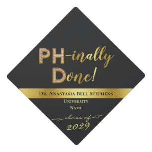 Gold Doctorate PhD Graduation Ceremony Party Cap Topper