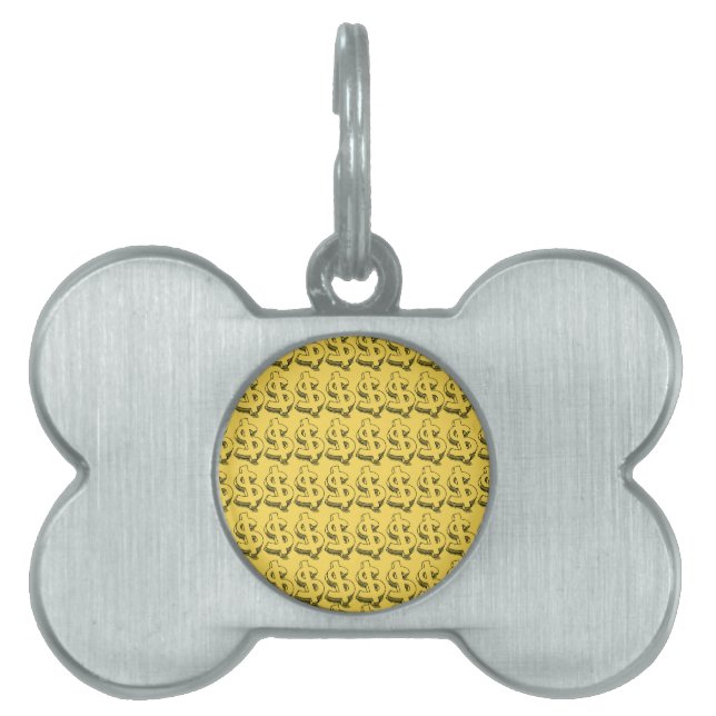 gold dolar pet ID tag (Front)