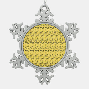 gold dolar snowflake pewter christmas ornament