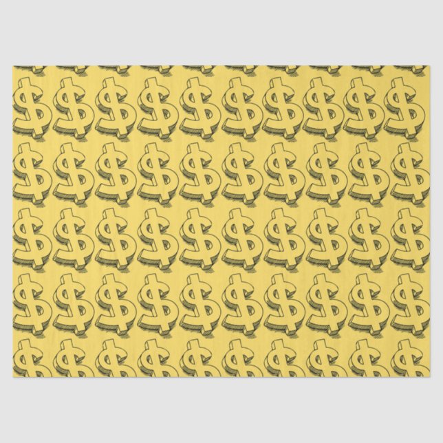 gold dolar tissue paper (Front)