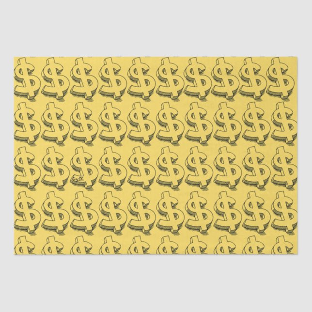 gold dolar tissue paper (Front)