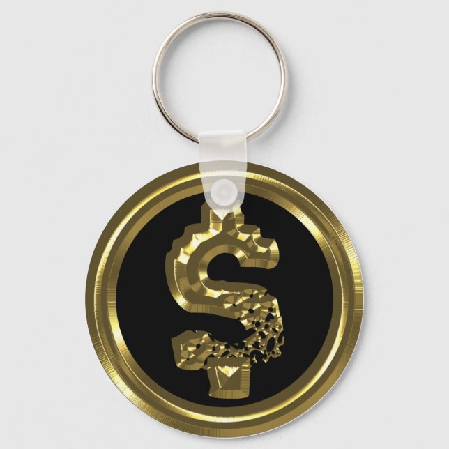 GOLD DOLLAR SIGN KEYCHAIN (Front)
