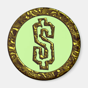 GOLD DOLLAR SIGN MAGNET