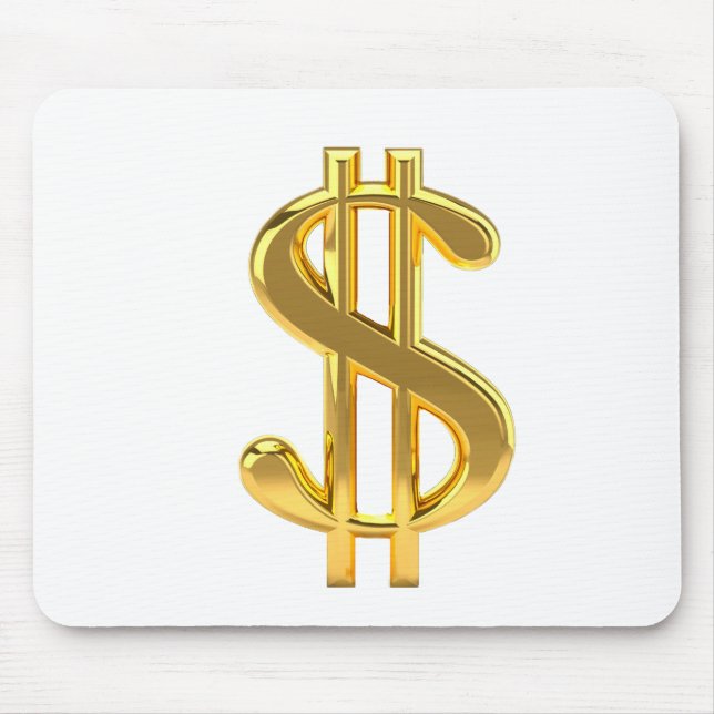 Gold Dollar Sign Mouse Pad (Front)