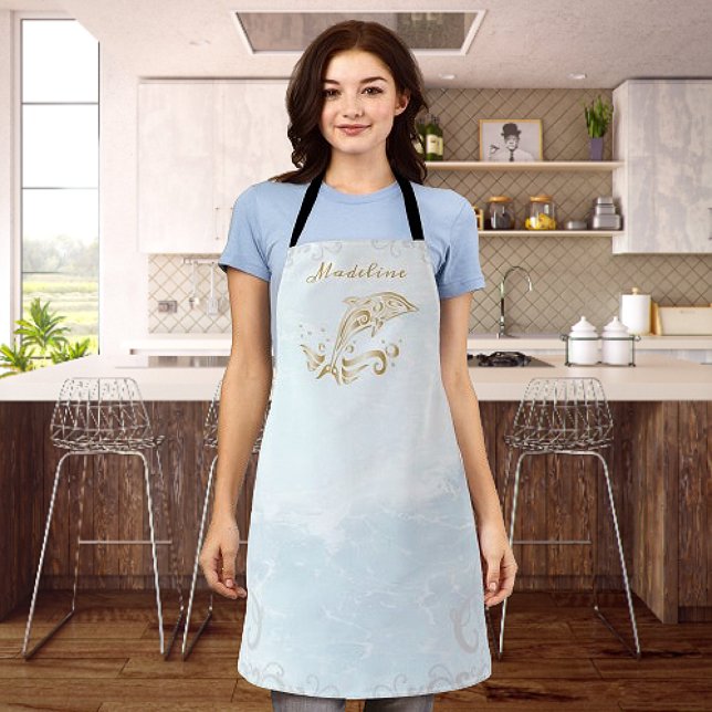Gold Dolphin Personalized Apron (Gold Dolphin Personalized Apron)