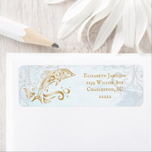 Gold Dolphin Return Address Label