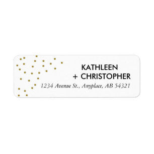 Gold Dots Address Label Polka Dots Elegant Simple