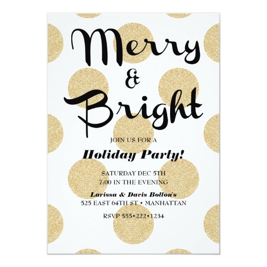 Gold Dots Black & White Modern Simple Elegant Card