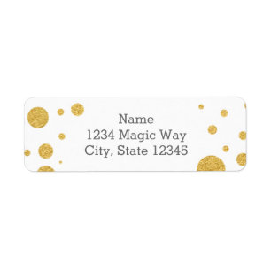 GOLD DOTS Confetti Party ANY COLOR Address Labels