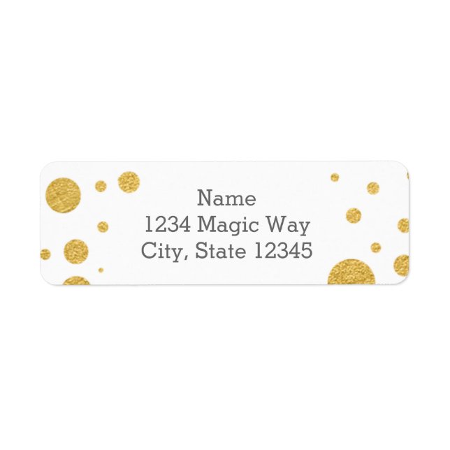 GOLD DOTS Confetti Party ANY COLOR Address Labels (Front)