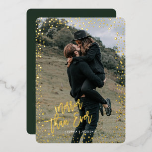 Gold dots merry christmas real Foil Holiday Card