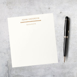 Gold Dots Minimalist Simple Professional Cream  Notepad