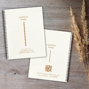Gold Dots Minimalist Simple Qr Code Cream  Notebook