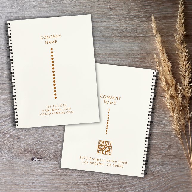 Gold Dots Minimalist Simple Qr Code Cream  Notebook (Creator Uploaded)