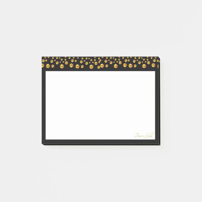Gold Dots on Black Post-it Notes (Front)