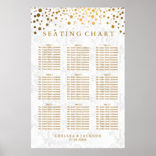 Gold Dots on Texture Damask - 9 Seating Chart