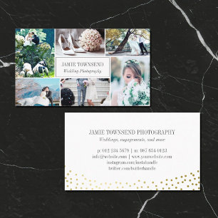 Gold Dots Photo Collage Professional Photographer Business Card