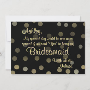 Gold Dots Will You Be My Bridesmaid Invitation