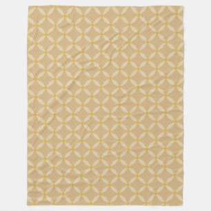 Gold Dotted Circle Geometric Pattern Fleece Blanke Blanket
