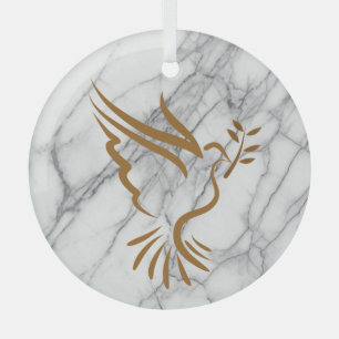 Gold Dove Ceramic Ornament