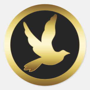 GOLD DOVE CLASSIC ROUND STICKER