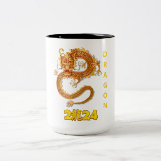 Gold Dragon 2024 Two-Tone Coffee Mug