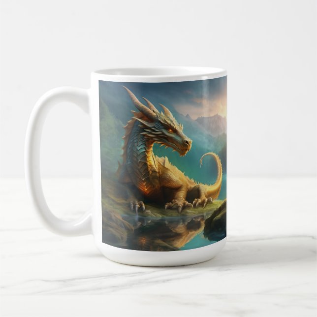 Gold Dragon Coffee Mug (Left)
