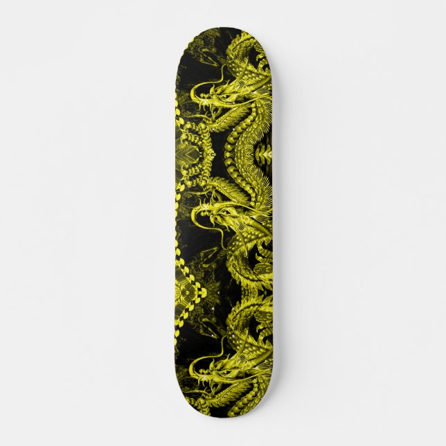 Gold Dragon Element Custom Pro Park Board Skateboard (Front)