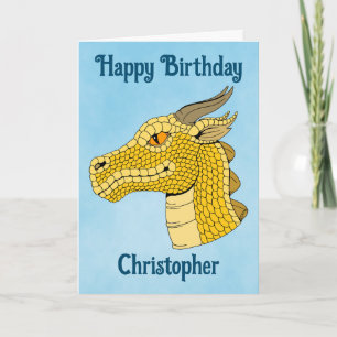 Gold Dragon Head in Profile Card