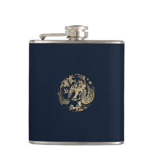 Gold Dragon Hip Flask