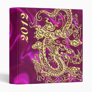 Gold Dragon Magenta Satin Lush Binder