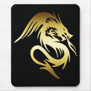 GOLD DRAGON MOUSE PAD