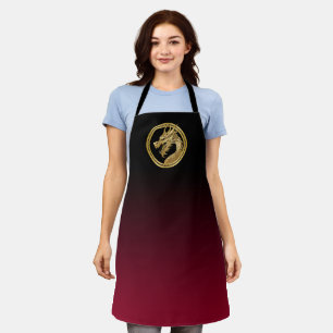 Gold Dragon-Red- Apron