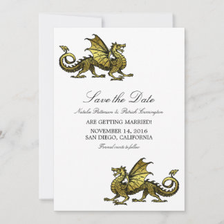 Gold Dragon Save the Date Invite