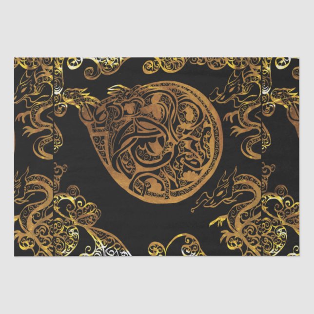 Gold Dragon Tissue Paper (Front)