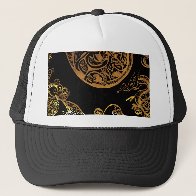 Gold Dragon Trucker Hat (Front)
