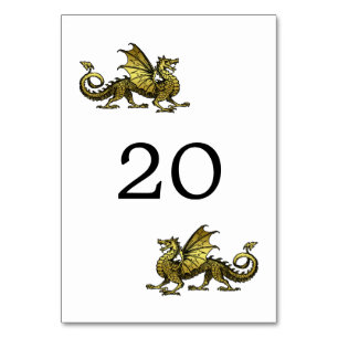 Gold Dragon Wedding Table Card
