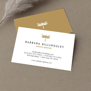 Gold Dragonfly Logo Designer Business Card
