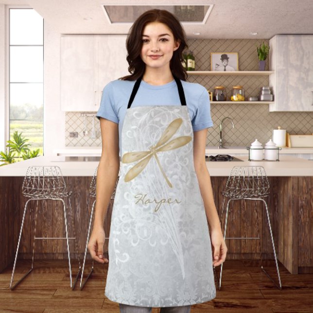Gold Dragonfly Personalized Apron (Gold Dragonfly Personalized Apron)