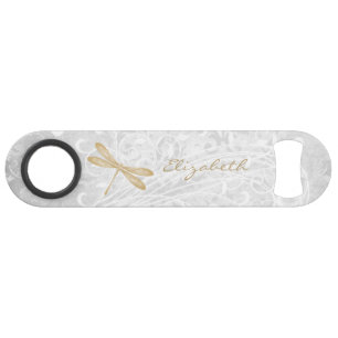 Gold Dragonfly Personalized Bottle Opener Bar Key