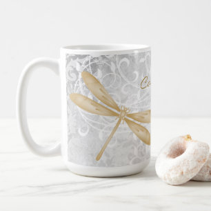 Gold Dragonfly Personalized Coffee Mug